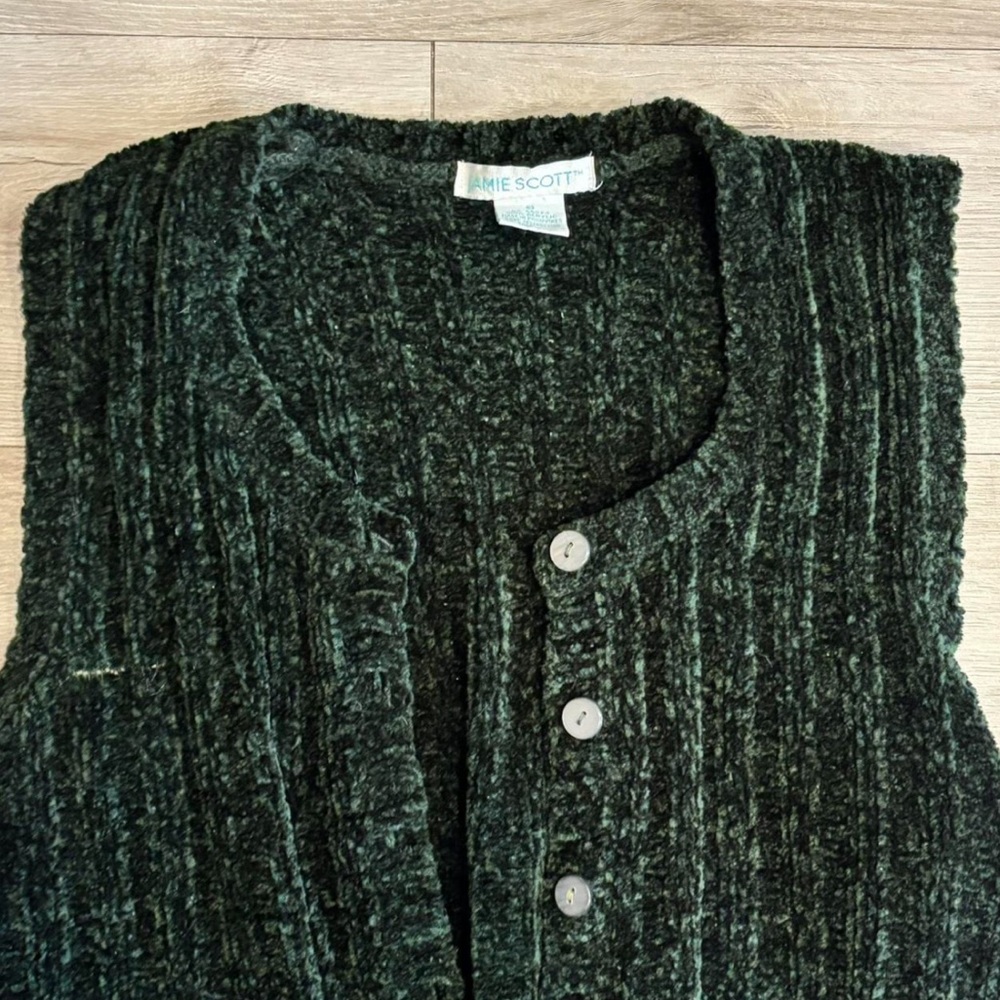 American Vintage Forest Green Textured Cardigan
